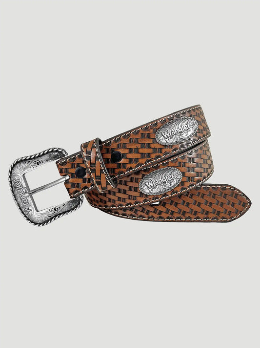 Boy's Braided Concho Belt in Tan