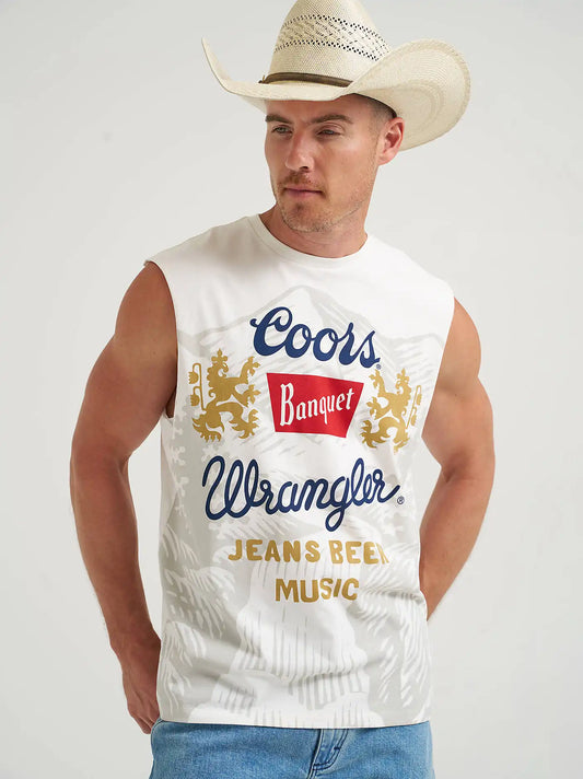 Wrangler x Coors Cut-Off Tank in Marshmallow