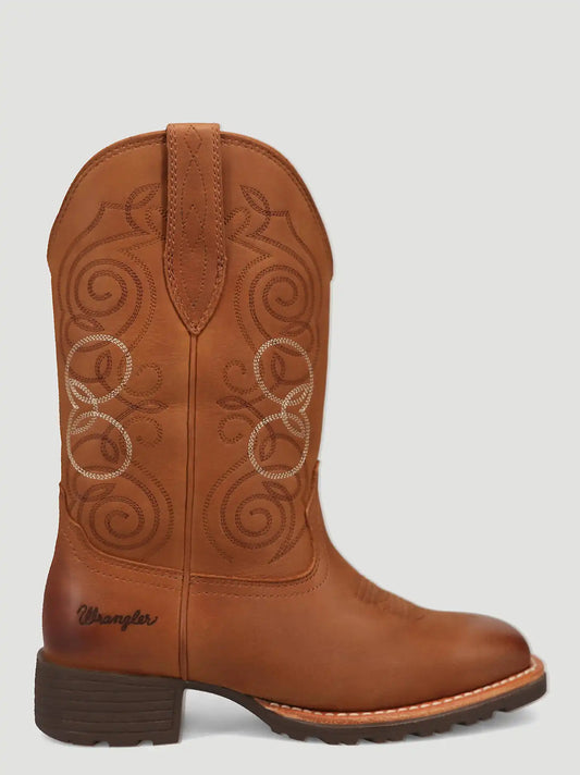 Women's Sutton Square-Toe Western Boot in Saddle Tan