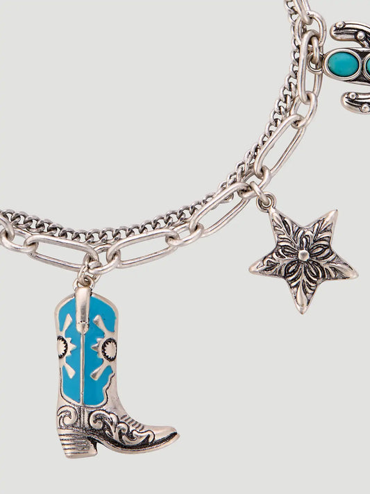 Western Charm Bracelet:Silver:One Size