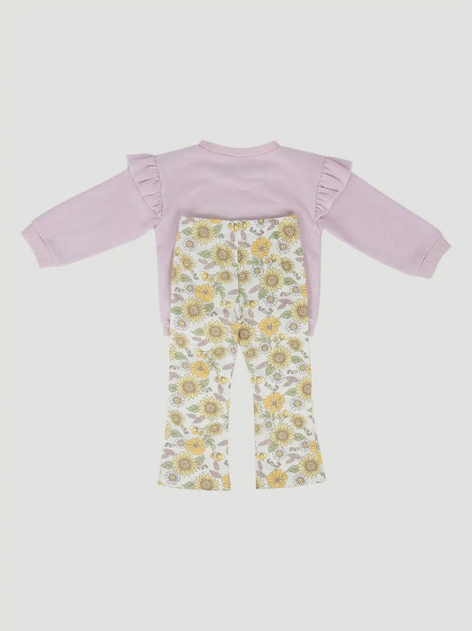 Wrangler Toddler Girl's Sweatshirt Set in Sunflower Yellow