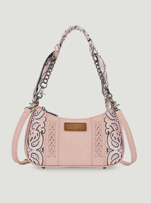 Bandana Print Shoulder Bag:Pink:One Size: