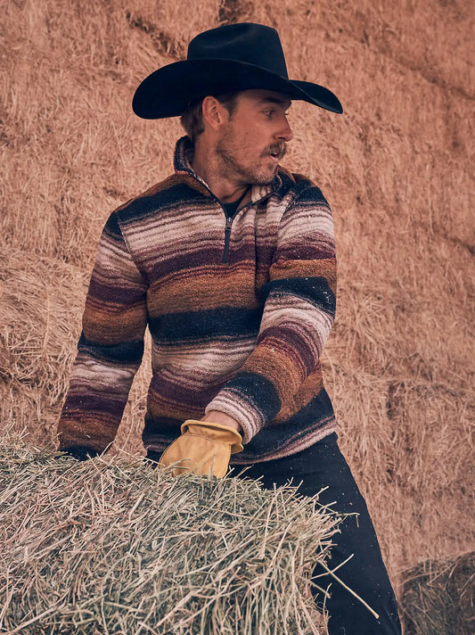Men's Hay Away Sherpa Quarter-Zip Pullover in Aztec Port