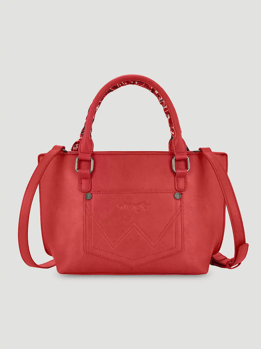 Bandana Print Wide Mini Tote:Red:One Size: