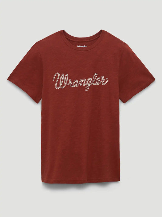 Women's Wrangler Rope Logo Reg Fit Tee in Smoked Paprika