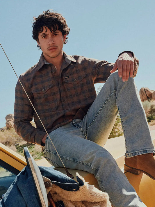 Men's Flannel Plaid Shirt in Soft Silt