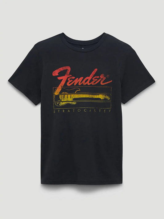 Fender Stratocaster Reg Fit Graphic Tee in Washed Black