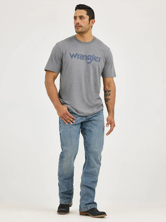 Men's Wrangler Kabel Logo T-Shirt in Pewter