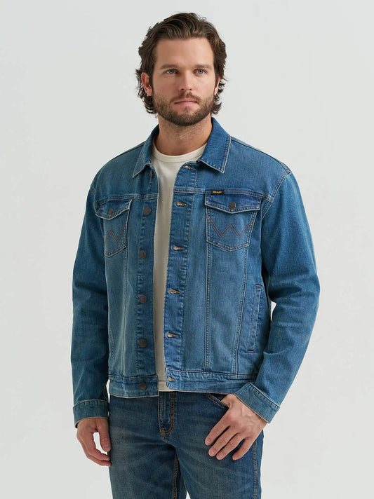 Men's Wrangler Retro® Unlined Denim Jacket in Slate Blue