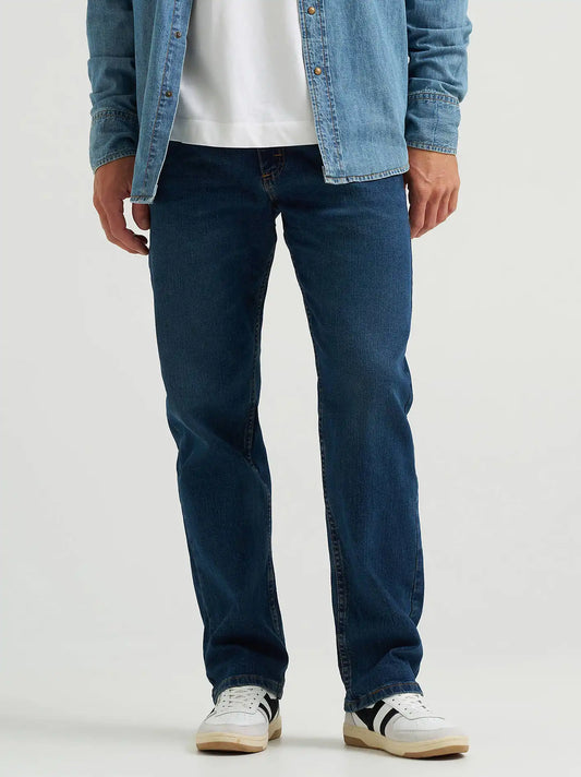 Wrangler® Five Star Premium Denim Comfort Stretch Relaxed Fit Jean in Dark Denim