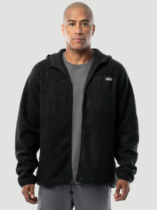 Men's Wrangler ATG™ Sherpa Zip Front Jacket in Black Caviar