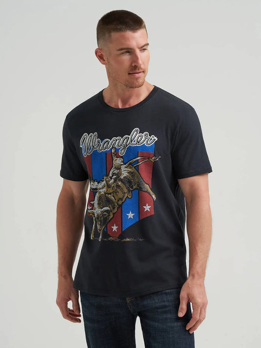 Maverick Bull Graphic T-Shirt in Jet Black