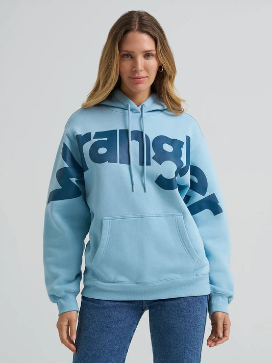 Women’s Wrangler Wide Open Spaces Logo Hoodie in Sky Ridge