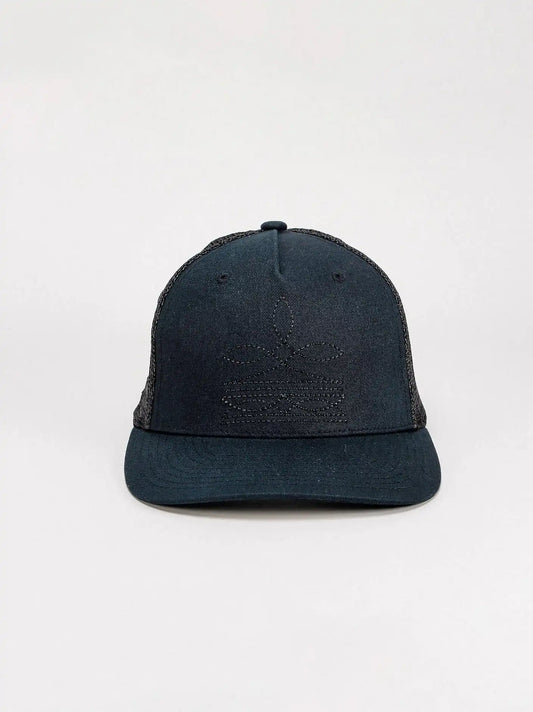 Womens Boot Stitch Trucker Hat:Royal Blue:One Size: