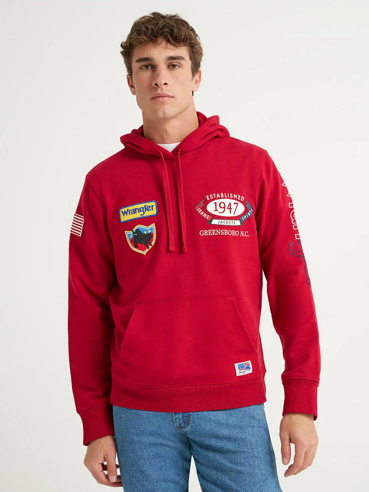 Wrangler® Americana Hoodie in Firecracker Red