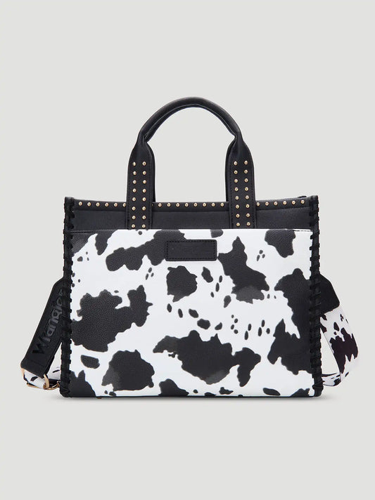 Studded Cowhide Mini Tote:Black:One Size: