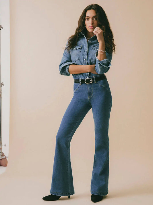 Women's Wrangler BESPOKE High Rise Flare Jean in Jemma