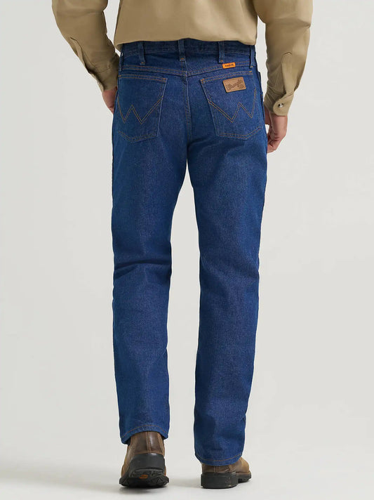 Men's Wrangler® FR Flame Resistant Regular Fit Lightweight Denim Jean in Prewash