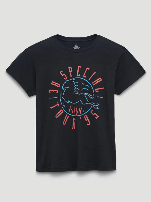 38 Special Tour 95 Retro Reg Graphic Tee in Washed Black