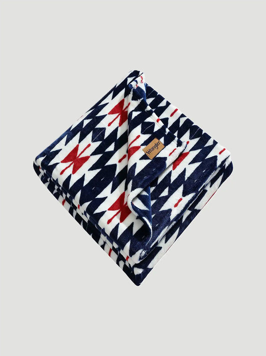 Wrangler Homestead Printed Throw:Blue/Red:One Size