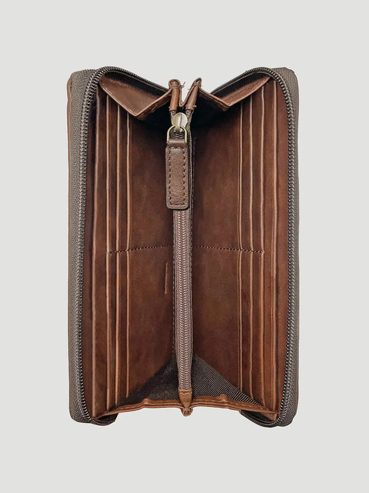 Womens Croco Wallet:Brown:One Size