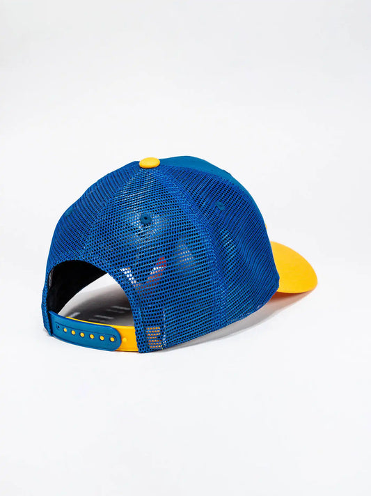 Upside Down Logo Mesh Baseball Cap:Blue:One Size