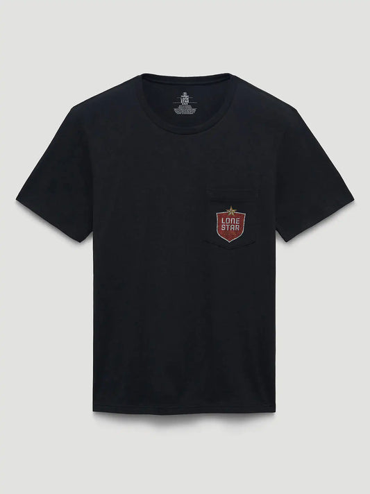 Lone Star Armadillo Back Graphic T-Shirt in Washed Black