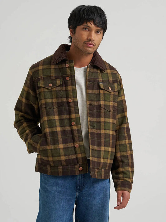 Men's Sherpa Lined Range Corduroy Jacket in Olive