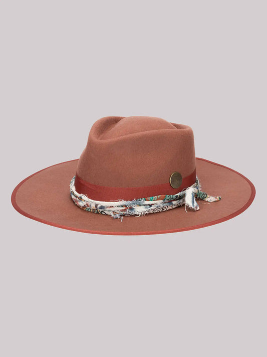 Womens Silk Ribbon Cowboy Hat:Light Brown:One Size