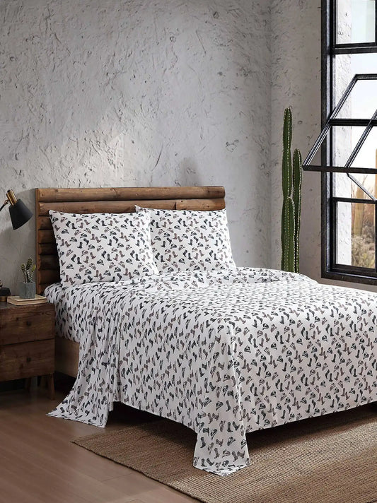 Wrangler Patterned Full Sheet Set:Boots Black:Full