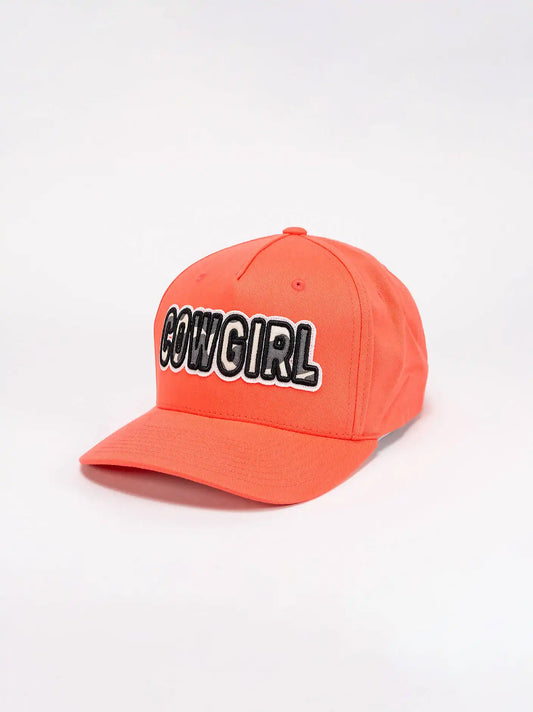 Womens Cowgirl Applique Baseball Cap:Washed Red:One Size