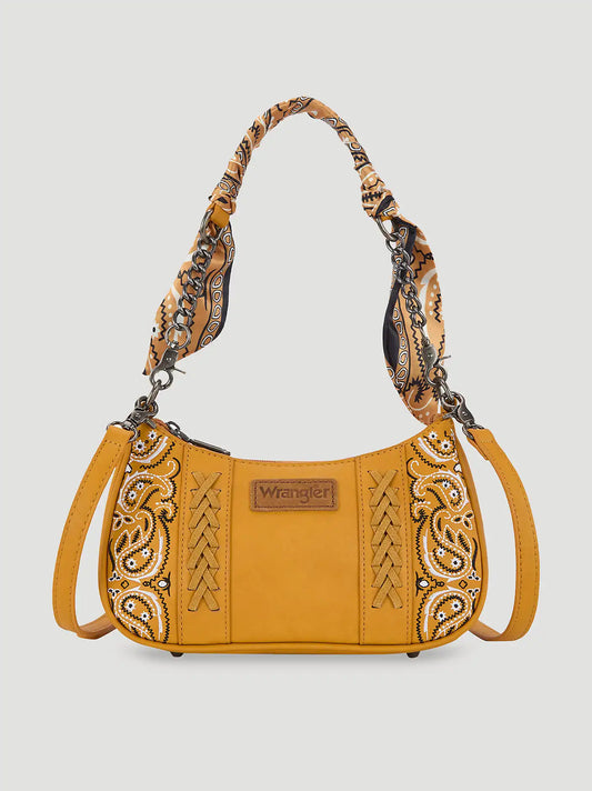 Bandana Print Shoulder Bag:Yellow:One Size: