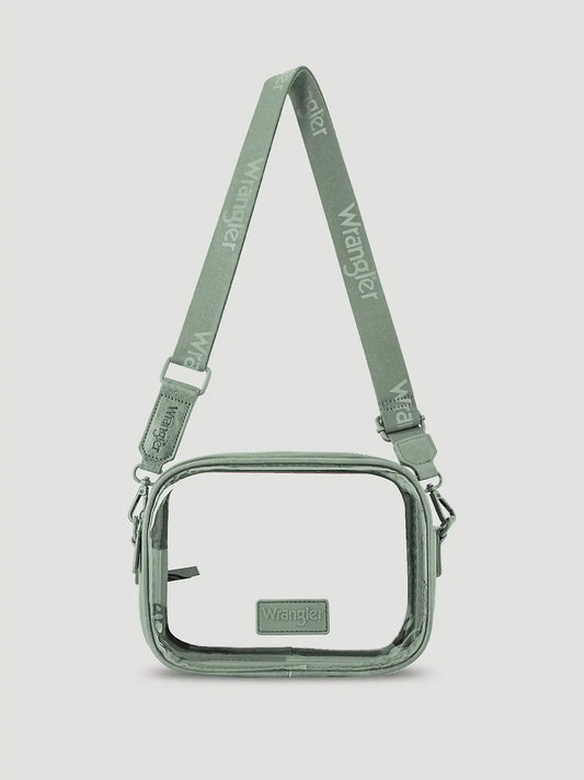 Clear Cross Body Stadium Bag:Green:One Size