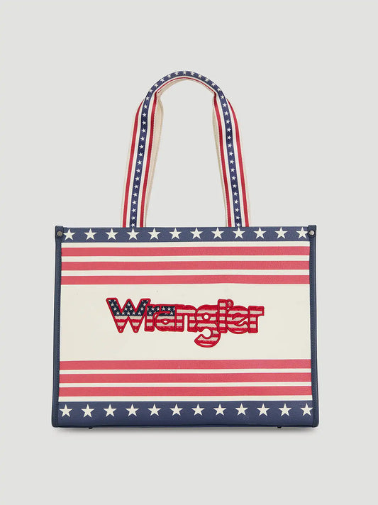 Americana Wrangler Logo Tote:Navy:One Size: