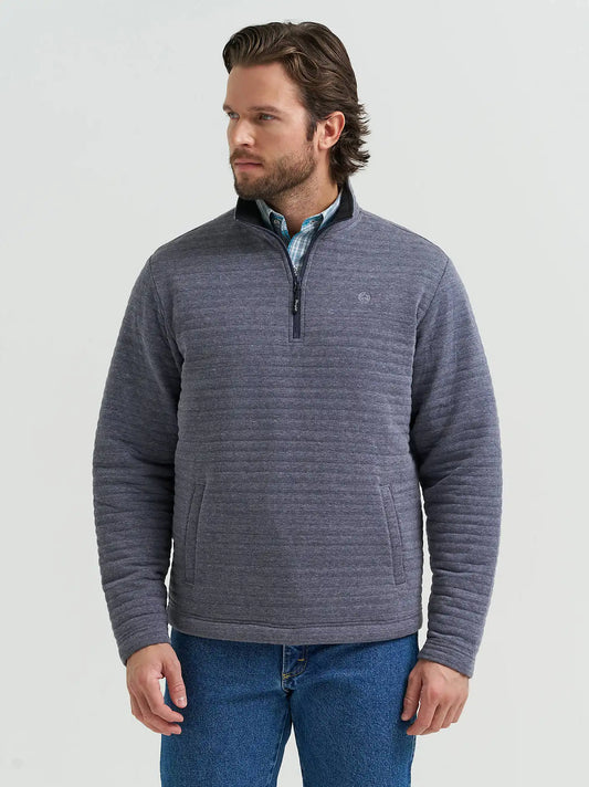Men's George Strait Quarter-Zip Quilted Pullover in Pacific