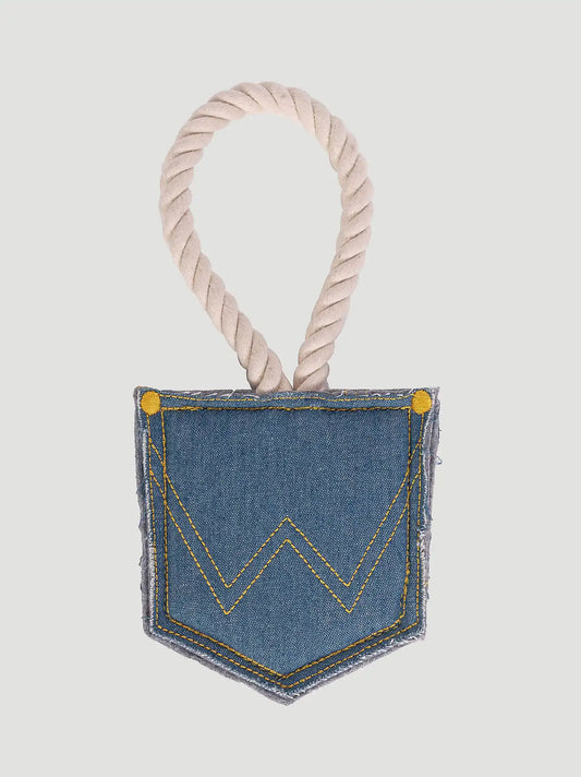 Denim Pocket Rope Pet Toy:Blue:One Size