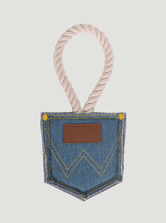 Denim Pocket Rope Pet Toy:Blue:One Size