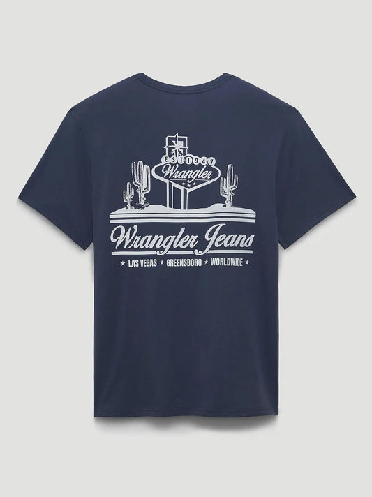Route Lights Back Relaxed Graphic T-Shirt in Ombre Blue