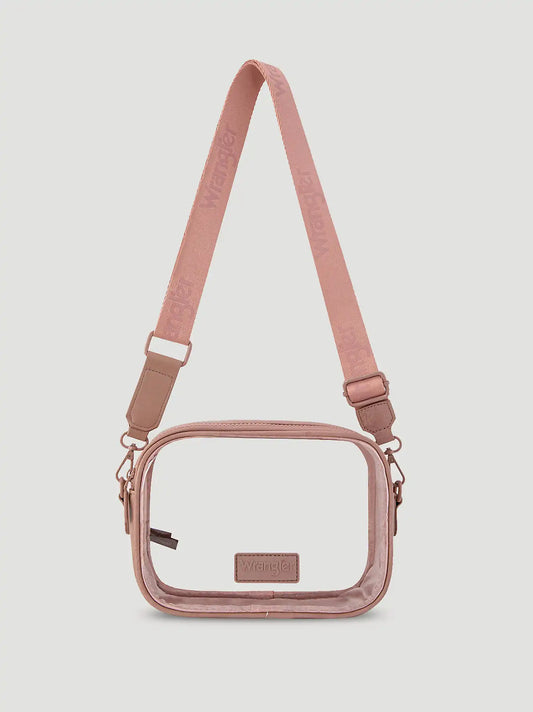 Clear Cross Body Stadium Bag:Dark Pink:One Size