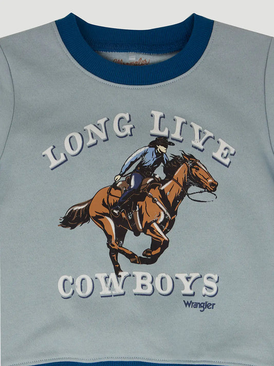 Wrangler Boy's Long Sleeve Graphic T-Shirt in Long Live Cowboys