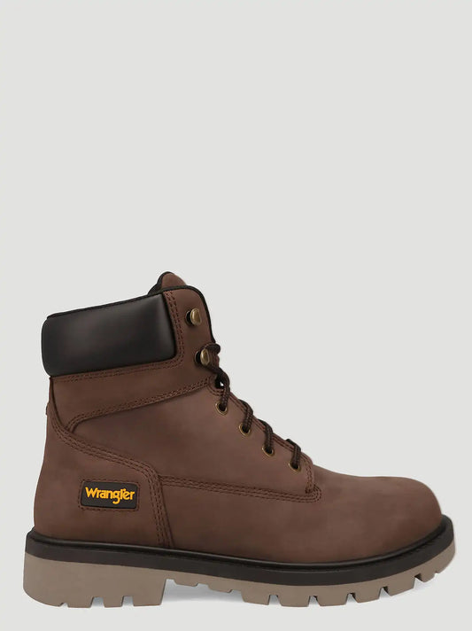 Men's Angus Steel-Toe Lace-Up Work Boot in Dark Brown