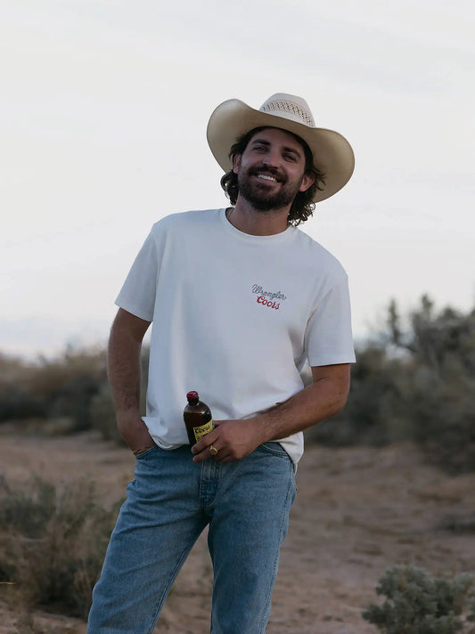 Wrangler x Coors Faded T-Shirt in Marshmallow