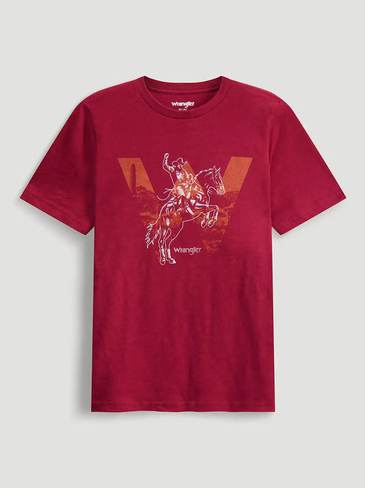 W Shadow Rider Reg Fit Graphic Tee in Pomegranate