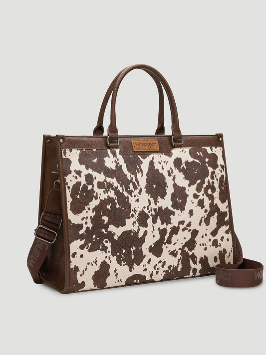 Cowhide Print Laptop Tote:Cow Coffee:One Size: