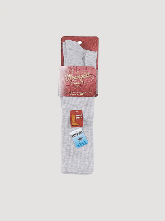 Mens Western Boot Sock:Grey:L