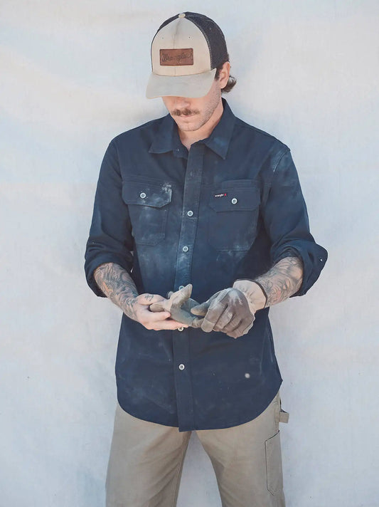 Wrangler® RIGGS Workwear® Ground Cloth Work Shirt in Navy