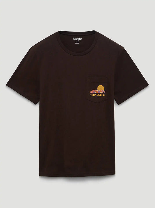 Mountain Range Back Graphic T-Shirt in Mole Brown