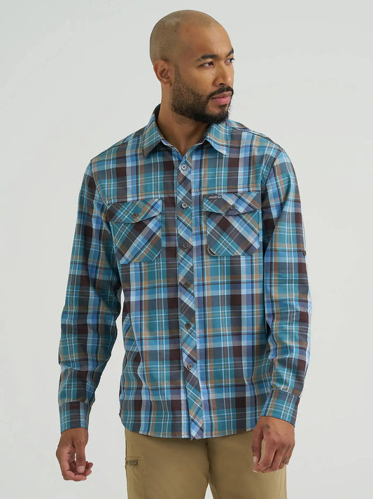 Men's Outdoor Hydro Plaid Shirt in Blue