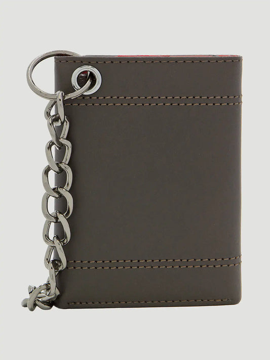 Mens Embossed Rodeo Chain Wallet:Chocolate:One Size