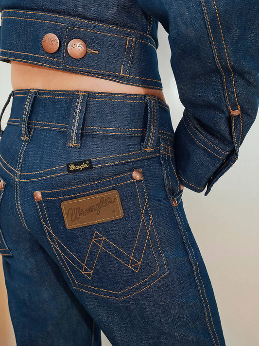Super Wrangler Women's Low Rise Cuff Jean in Super Raw